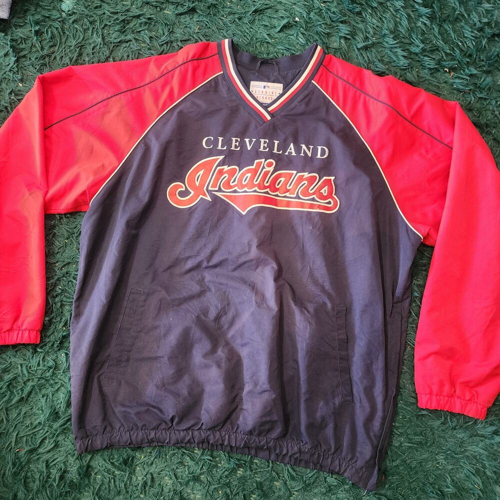 Vintage Cleveland Indians Pullover Jacket MLB Genuine Merch XL Y2K